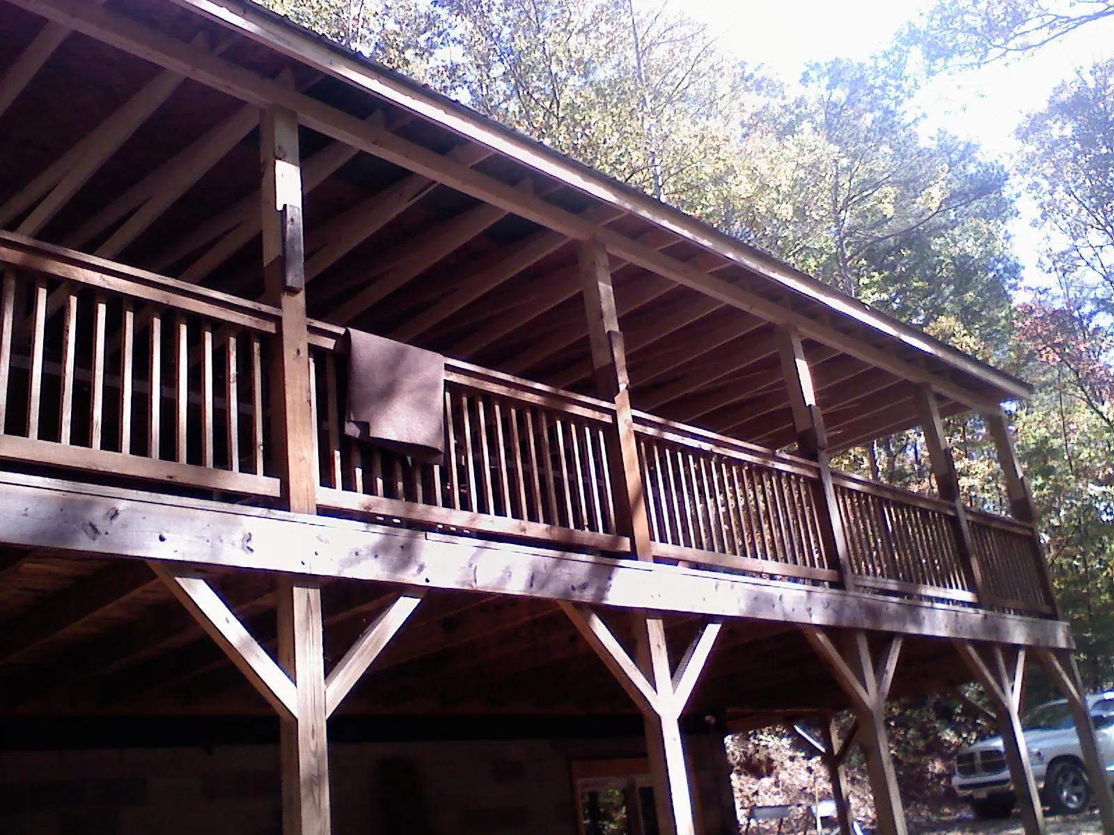 Timber framing under a new elevated porch and deck — Roof Leak Repair in Festus by Roofing Brothers